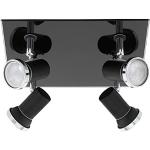 Moderne Zwarte Glazen Dimbare Eglo Plafondlamp met 4 lichtbronnen in de Sale 