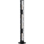 EGLO Vloerlamp Redcliffe, 4-lichts staande lamp in industrieel design, staanlamp van zwart metaal voor woonkamer, met trapschakelaar, E27 fitting