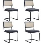 Moderne Zwarte Rotan Design stoelen 4 stuks 