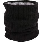 Zwarte Fleece Gebreide Nekwarmers  voor de Winter  in Onesize met motief van Fiets 