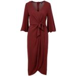 Casual Bordeaux-rode Jersey Stretch Ralph Lauren Chique jurken  in maat L Midi / Kuitlang voor Dames 