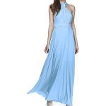 Casual Lichtblauwe Polyester Party jurken  voor een Bruidsmeisje  voor de Lente V-hals  in maat M Maxi voor Dames 
