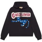 logo-print geborduurde hoodie Gucci , Black , Dames