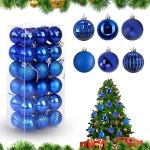Koningsblauwe Kunststof Kerstballen met motief van Pompoen 
