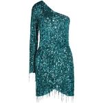 Emeraldgroene Polyamide Elisabetta Franchi Mini jurken One Shoulder  in maat XXL Mini voor Dames 
