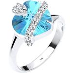 Lichtblauwe Zilveren Diamanten ringen  in 56 Gepolijste voor Dames 