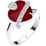 Rode Zilveren Diamanten ringen  in 58 Gepolijste voor Dames 