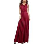 Sexy Bordeaux-rode Party jurken  voor een Bruiloft V-hals  in maat XL Maxi in de Sale voor Dames 