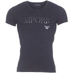 Zwarte Stretch Emporio Armani Effen T-shirts V-hals  in maat M voor Heren 