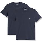 Marine-blauwe Stretch Emporio Armani T-shirts  in maat M voor Heren 