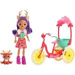 Enchantimals Fietsmaatjes fietsspeelset (28 cm) met Danessa Hert (pop 15 cm) en Sprint, haar dierenvriendje, pop met beweegbare benen, geweldig cadeau voor kinderen van 3 – 8 jaar