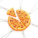 Oranje Halskettingen met motief van Pizza 