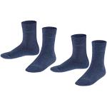 ESPRIT Uniseks-kind Sokken Foot Logo 2-Pack K SO Katoen Eenkleurig Multipack 2 Paar, Blauw (Navy Blue Melange 6490), 23-26