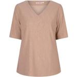 Bruine Polyester Esqualo V-hals T-shirts V-hals  in maat S voor Dames 
