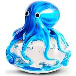 Blauwe Glazen Aquarium Decoratie met motief van Zee 