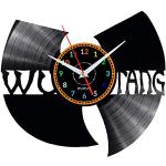 EVEVO Wu-Tang Wutang Wandklok Wu-Tang Wutang Vinyl Klok Vintage Silhouette Record Handgemaakte Gift Thuis Wandklok Interieur Decor Art Klok Vinyl Record Klok