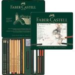 Faber-Castell 112976 - Pitt Monochrome set in metalen etui, medium, 21-delig