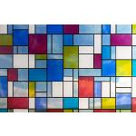 Fablon 67,5 cm x 2 m rol Mondriaan zelfklevende raamfolie, blauw