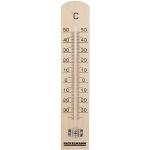 Fackelmann Thermometer TECNO, thermometer voor binnen en buiten, analoge temperatuurweergave (kleur: bruin/zwart), hoeveelheid: 1 stuk, ca. 25 x 1,5 x 5 cm