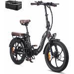 Zwarte Opvouwbare Elektrische fietsen  met 7 versnellingen met motief van Fiets voor Dames 