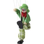Groene Houten Circus 24 cm Handpoppen met motief van Halloween voor Kinderen 