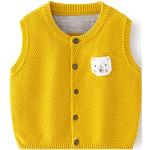 Casual Gele Fleece Gewatteerde Kinder hoodies voor Meisjes 