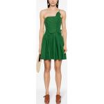 Groene Viscose FARM Mini jurken One Shoulder  in maat XS met Spaghetti straps Mini asymmetrische voor Dames 