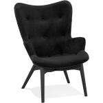 Zwarte Houten Alterego Design Antiek look Lounge fauteuils 