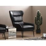 Zwarte Buffelleren linea sofa Design fauteuils 