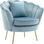 Lichtblauwe Fluwelen Design fauteuils 