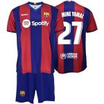 FC Barcelona Set T-shirt en broek kind 1. EQ 2023-24 replica licentie - rug 27 Lamine YAMAL kindermaat 14 jaar, Blauw / rood (azulgrana)
