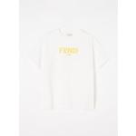 Fendi T-shirt met logoprint - Gebroken wit