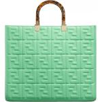 Fendi Totes - Sunshine Embossed Leather Tote Bag in groen