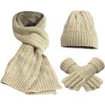 Beige Gebreide Gebreide sjaals  voor een Verjaardag  voor de Winter  in Onesize met motief van Pasen 3 stuks voor Dames 