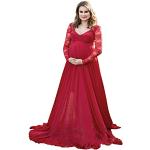 Sexy Rode Chiffon Zwangerschapsjurken  voor een Stappen / uitgaan / feest  in maat XL met motief van Zee voor Dames 