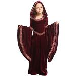 Rockabilly Rode Linnen Kinder lange jurken met motief van Halloween voor Meisjes 