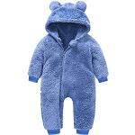 Blauwe Fleece Gewatteerde Kinder winterjassen voor Babies 