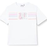 FILA Meisjes SPELLA Graphic Logo T-Shirt, Bright White, 134/140, wit (bright white), 134/140 cm