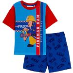 Fireman Sam Korte pyjama voor jongens Shortie Pjs Shorts en T-Shirt Kids Brandweerman Nachtkleding Set, Blauw, 2-3 Jaren