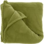 Fleece deken/plaid Claudi 150 x 200 cm - olijf groen