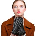 Zwarte Fleece Touch Screen handschoenen  voor de Winter  in maat M Sustainable 