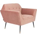 Roze retro fauteuil fluweel Dutchbone Kate