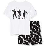 Fortnite Tanzen Emotes Jungen Short Pyjama Set Weiß Schwarz 146 | PS4 PS5 Xbox Gamer Geschenke, Schule Jungen PJs, Kinderkleidung, Kindergeburtstags-Geschenk-Idee