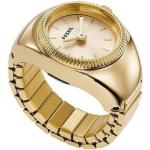 Gouden Fossil Ringhorloges Armband 5 Bar voor Dames 