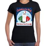 Zwarte T-shirts  voor een Kerstmis voor Dames 