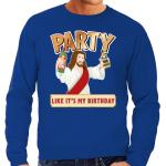 Blauwe Polyester Sweatshirts  voor een Kerstmis voor Heren 