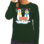 Groene Polyester Sweatshirts  voor een Kerstmis  in maat XS met motief van Pinguin voor Dames 