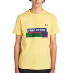 Gele Fred Perry T-shirts met opdruk  in maat M voor Heren 