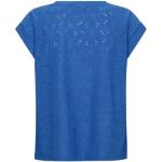 Blauwe Polyester freequent T-shirts met ronde hals Ronde hals  in maat XS voor Dames 