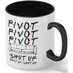 Friends Sitcom Series Sofa Pivot Shut Up Witte koffiemok met zwarte rand & Handle Mug